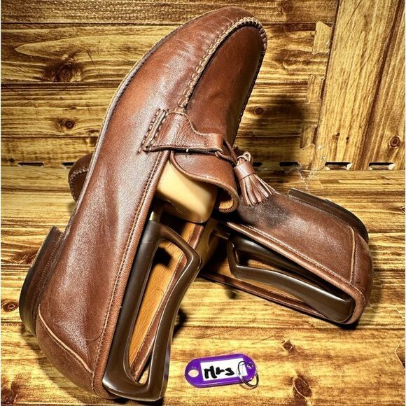 Allen Edmonds Loafers Shoes Sz 9 D Men Brown Urbino Made In Italy - Picture 1 of 7